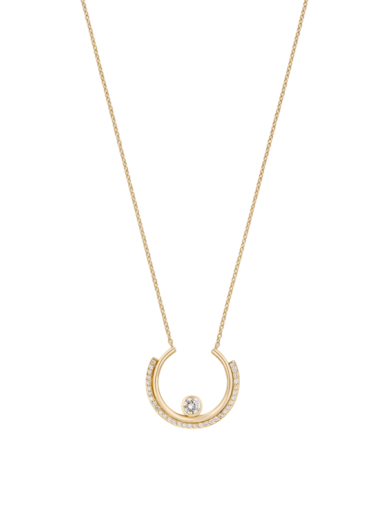 Gold arc necklace